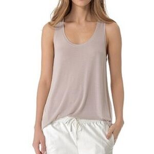 VINCE - Pima Cotton Scoop Neck Tank in Taupe-Grey - Size : S